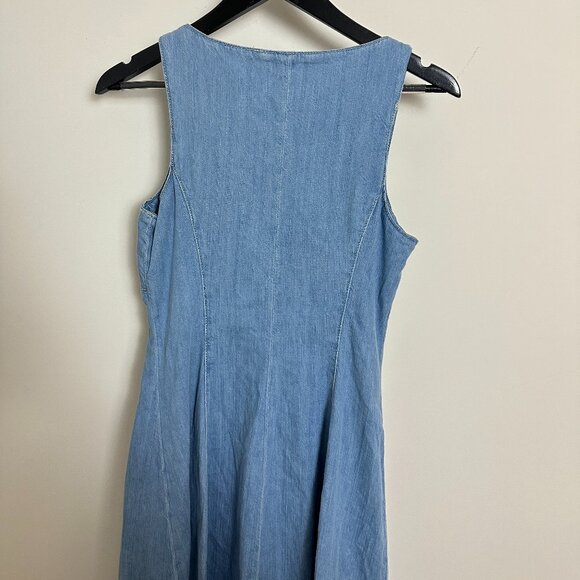 REFORMATION Sebastien Denim Midi Dress in Savannah Size US 6 NWT - Picture 7 of 12